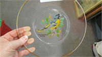 Set of Gold Rimmed Plates Feat. Birds
