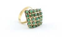 14K Gold Ring.2.5 Carats tw Emeralds.Size 7.5