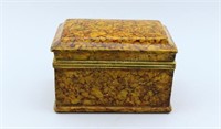 Vintage Chalkware Dresser Box.Tortoiseshell Décor