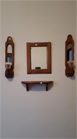 Wall Group Décor Candle Sconces, Mirror, Shelf