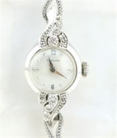 10K Gold.Diamonds.Hamilton Ladies Watch.1940s
