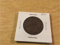 1921 Great Britain Large Penny in Case