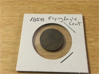 1858 Flying Eagle Cent in Case