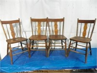 set of 4 wooden chairs