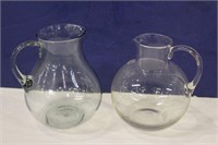 Roly Poly Glass Pitchers (Lot of 2)