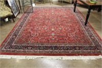 Large Handmade Area Rug with Fringe