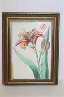 Floral Watercolor Signed Jas