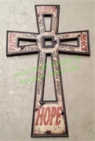 Polyresin Cross, Love, Faith, Hope, Peace (New)