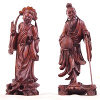 Pair of fine Wood Carved Chinese figures