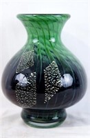 Daum Art Glass Green Vase
