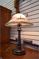 Lamp w/ Reverse Painted Dragonfly Lampshade