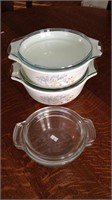 3 piece Pyrex casserole set