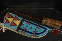 Beaded Native American knife & sheath