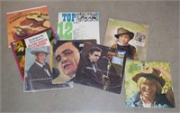 Two Vtg Johnny Cash Records, Elvis Country Record,