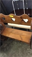 Wooden Bench With Hearts