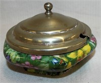 Chintz Jar With Silver Plate Lid