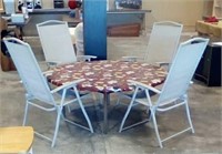 Patio table & 4 PC. folding chairs