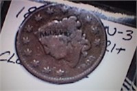1833 N-3 Close Date Coronet Head Large Cent