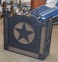 Metal Texas Star Fireplace Screen