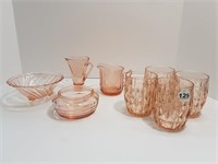 PINK VINTAGE GLASS PIECES