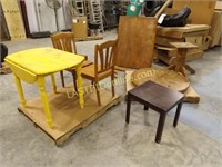 4 TABLES, 3 CHAIRS - ALL WOOD