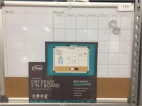 Magnetic dry erase 3 in 1 board