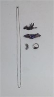 STERLING SILVER AND COSTUME JEWELLERY