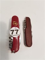 2 SWISS ARMY STYLE POCKET KNIVES