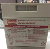 Fisher Price power wheels battery - not tested,