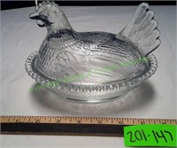 Vintage Indiana Glass Hen on Nest Dish