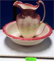 Vintage Porcelain Wash Basin & Pitcher