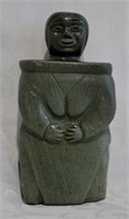 Early Inuit Soapstone Carving Signed in Sylabics