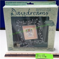 Daydreams Cross Stitch Glass Panel Shadow Box