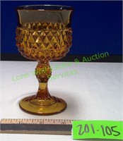 Vintage Amber Glass Goblet