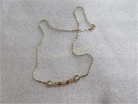 14k Gold & Stone Necklace, 7.5 g