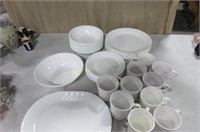 10-Piece Setting of White Swirl Corelle Dinnerware