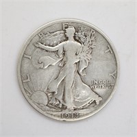1918 S Walking Liberty Half Dollar U.S. Mint