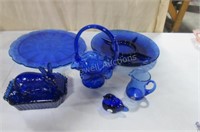 6 Pieces of Cobalt Glassware