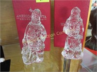 WATERFORD CRYSTAL SANTA PAIR