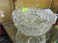 CUT GLASS FLORAL BOWL