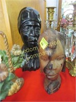 2 PC. CARVED BUSTS