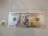 Billet de 100$ en argent 999
