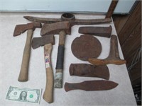 Lot of Rusted Heavy Metal Pieces - Hatchets &