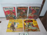 Vintage Gene Autry 10 Cent Comics & 2 Lone