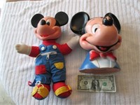 Vintage 1971 Mickey Mouse Coin Bank & Mickey