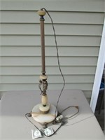 Vintage Alabaster & Metal Lamp - Untested