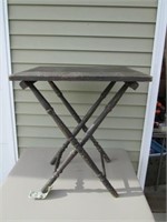 Vintage Wood Folding Table Stand - 28"