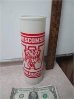 Wisconsin Badgers Glass Candle Candle Holder