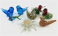 (8) Art Glass Figurines W/ Birds, Fish, Starfish