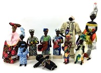 (10) Handmade African Cloth Dolls